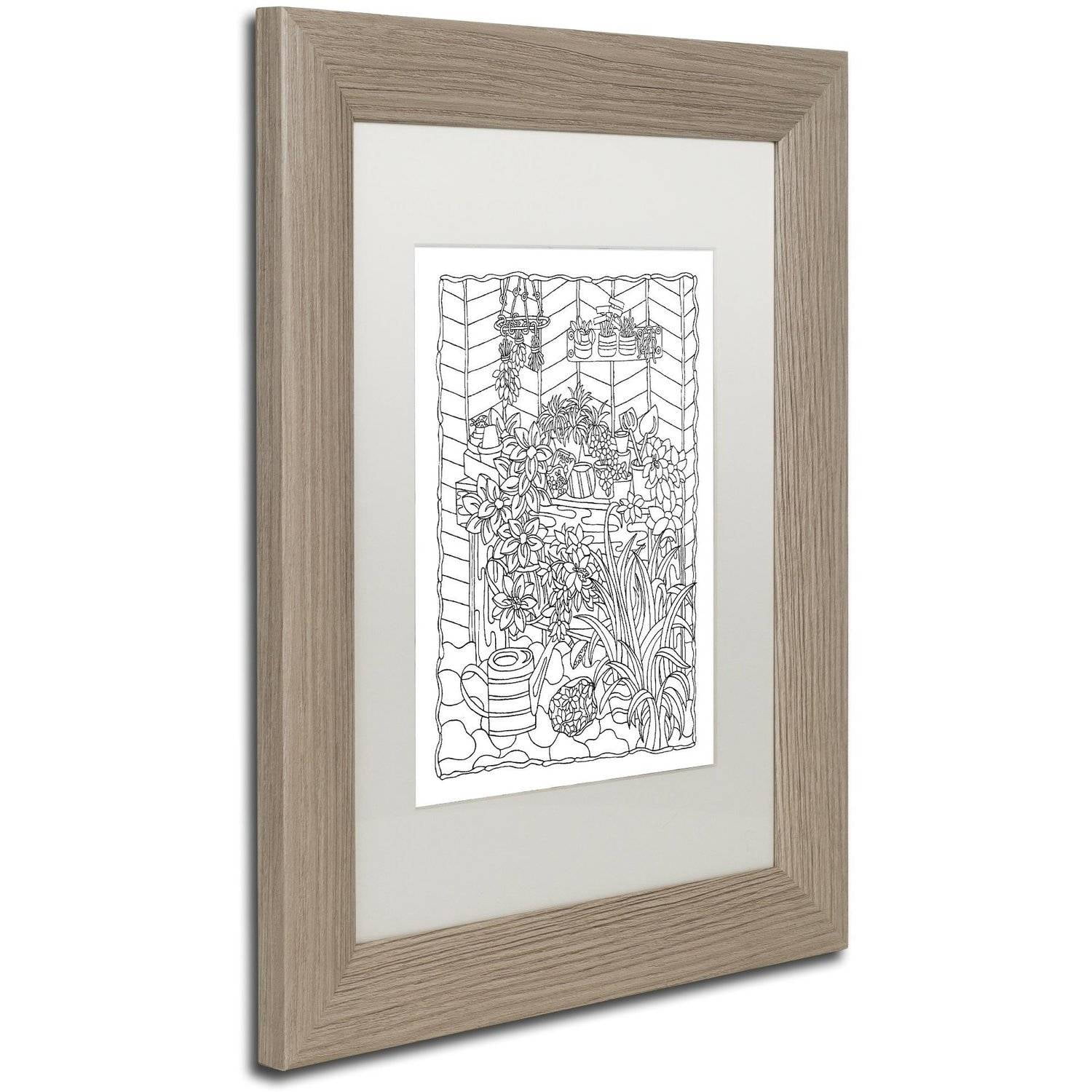 Trademark Fine Art "Hanging Herbs" Canvas Art by Kathy G. Ahrens, White Matte, Birch Frame