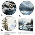 thumbnail image 3 of Designart "Canada Misty Mountain IV" Winter Landscape Metal Wall Decor Set, 3 of 5