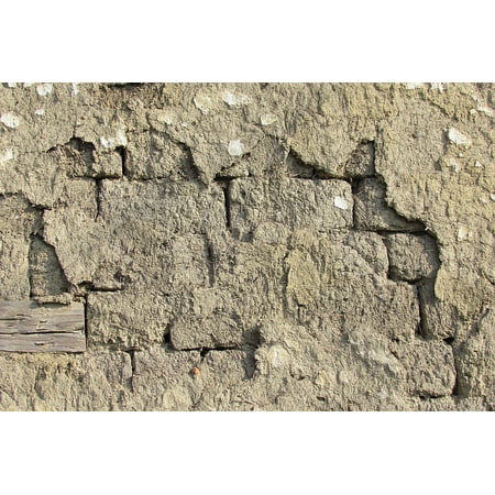 LAMINATED POSTER Old Adobe Wall Weathered Plastered Structure Poster Print 24 x