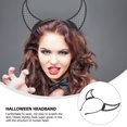 thumbnail image 5 of 1 PC Halloween Diadema del diablo Piece de la cabeza de malla Mesh Cabello Accesorios para el cabello para el disfraz de fiesta (negro), 5 of 5