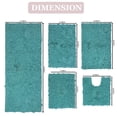 thumbnail image 3 of Home Weavers Bell Flower Collection 100% Cotton Non-Slip Bathroom Rug Set Machine Washable Bathroom Rug, U Shaped Contour, Bathroom Rug, Bath Rug, Runner, Turquoise Color 5 Piece Bath Carpet set, 3 of 9