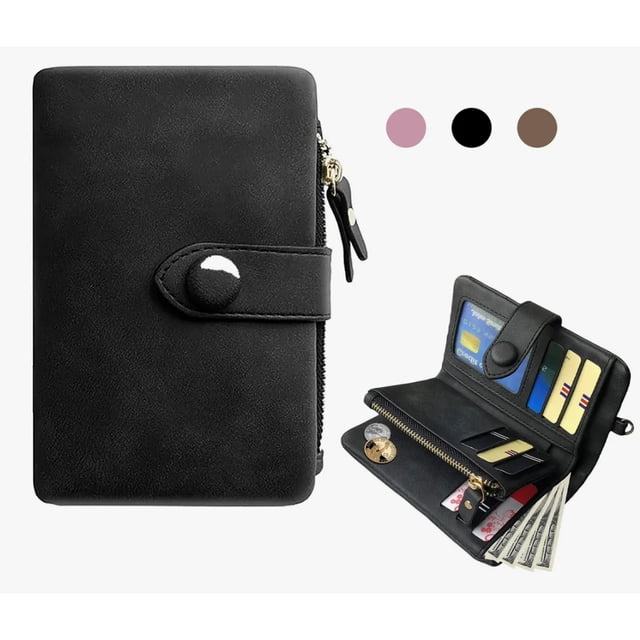 Billetera Elegante Para Carteras Mujer, Perfecta Como Cartera Modelo Negra