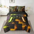 thumbnail image 2 of YST Gamer Gaming Comforter Set, 7-Piece Geometric Neon Checkered Video Game Theme, King, 2 of 4