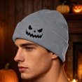 thumbnail image 4 of SYMOID Hall-oween Pumpkin Beanie, Warm Winter Cuffed Knit Skull Cap for Men Women, Gray One Size Hats,Size Free Size, 4 of 5