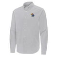 thumbnail image 2 of Men's Antigua Gray Kansas Jayhawks Porter Woven Tri-Blend Long Sleeve Button-Down Shirt, 2 of 3