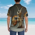 thumbnail image 4 of Honeii Surreal Weightlifting Snail Print Men’s Hawaiian Shirt,Classic Button-Down Short Sleeve Shirt, for Beach, Vacation, and Outdoor Activities,Small, 4 of 7