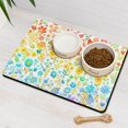 thumbnail image 3 of Boho Retro Floral Pet Feeding Mat-Absorbent Pet Placemat for Food and Water Bowl, with Waterproof Rubber Backing, Quick Dry Water Dispenser Mat for Dog and Cat (16"x24"), 3 of 7