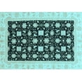 thumbnail image 1 of Ahgly Company Indoor Rectangle Oriental Light Blue Traditional Area Rugs, 7' x 9', 1 of 4