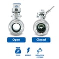 thumbnail image 4 of UNOX 3/4" NPT Full Port Ball Valve Two-Piece Body Design, Female Stainless Steel AISI304 Heavy Duty for Water Oil Gas Valve - 1000WOG Steam Ball Valve with Blue Locking Handles, 4 of 6