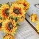 thumbnail image 5 of Ramo de flores artificiales de girasol - Bonsái ABS de 65 cm/25,6 pulgadas para bodas y decoración del hogar, 5 of 7
