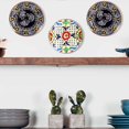thumbnail image 5 of Handmade Pottery 8  Trivet or Wall Hanging, Blue Encantada, 5 of 5