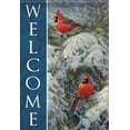 thumbnail image 2 of Carson Glitter Garden Flag -  Cardinals in Snowy Pines, 2 of 2