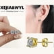 thumbnail image 4 of 1-2CT Moissanite Stud Earrings for Women Men Girl,18K White Yellow Gold Plated S925 Sterling Silver D Color VVS1 Clarity Round Cut Lab Created Diamond, 4 of 4