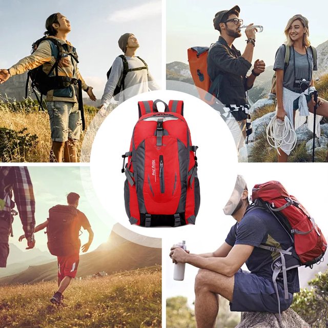 40L Outdoor Sports Hiking Camping Backpack Large Capacity Travel Cycling Backpack For Couple Students School Bag