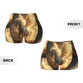 thumbnail image 5 of Fotbe Golden Winged White Horse Seamless Shorts, Womens Workout Shorts High Waist Stretch Booty Short for Gym/Yoga/Running/Biking-Small, 5 of 9