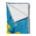 thumbnail image 2 of Yellow Submarine Soft Flannel Fleece Throw Blanket, Illustration of a Submarine Bubbles Under the Sea Print, Cozy Plush for Indoor and Outdoor Use, 50" x 70", Mustard and Petrol Blue, by Ambesonne, 2 of 5
