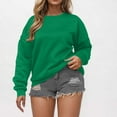 thumbnail image 2 of Atogsazn Women's Oversized Sweatshirt Fleece Casual Long Sleeve Sweatshirt Pullover Crew Neck Tops Blouse Green XL Fashion, 2 of 6