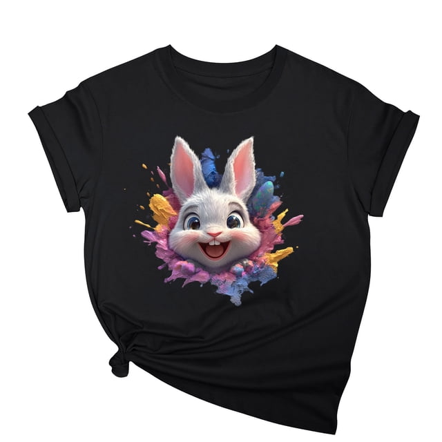 Tops de Cuello Alto para las Mujeres Amante Impreso Camiseta Cuello Redondo Manga Corta, Poliéster Spandex