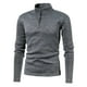 thumbnail image 4 of pstuiky camisa de manga larga para hombre, Suéter de manga larga con cuello alto y cremallera de color liso para hombre Tops de talla grande para hombre s, 4 of 4