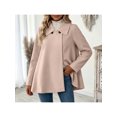 thumbnail image 2 of Zynoxe Womens Jackets With Buttons Classic Lapel Collar Winter Jackets for Women Loose Long Sleeve Mid‑Length Open Front Coat Versatile Solid Color Casual Outerwear Coat 2 Ways To Wear 2XL, 2 of 10