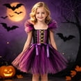 thumbnail image 2 of Afdoent Halloween Witch Dress For Girls Kids Outfit Tutu Party Fancy Girls Birthday Halloween Dress Up Clothes 6-7 Years, 2 of 4