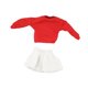 thumbnail image 4 of Sudadera de manga larga y falda con hombros descubiertos, traje ajustado, escala 1/12 top rojo, 4 of 9
