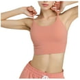 thumbnail image 2 of Xfvqtps Sports Bra for Women Racerback Spaghetti Strap Solid Color Elastic Yoga Workout Crop Tank Top Pink, 2 of 4