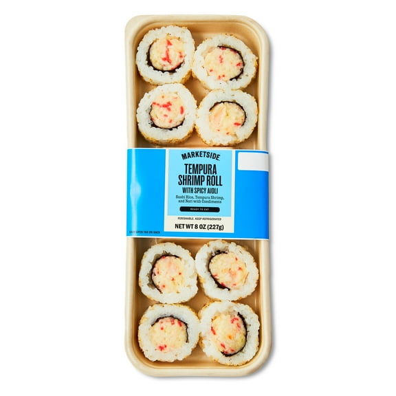 Marketside Tempura Shrimp Roll Sushi with Spicy Aioli, 8 oz (Ready to Eat)