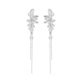 thumbnail image 4 of Light Luxury High-end Earrings, Long Two-wear Butterfly Flower Tassel Earrings, Silver Needle Zircon Cold Wind Earrings, Female., 4 of 9