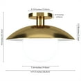 thumbnail image 4 of Evelyn&Zoe 14.5" Brass Metal/Glass Semi Flush Mount, 4 of 6
