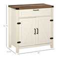 thumbnail image 2 of Farmhouse Sideboard Buffet Cabinet, White Rustic Kitchen Cabinet with Barn Doors, Living Room Accent Storage, 30 Inch, 2 of 8