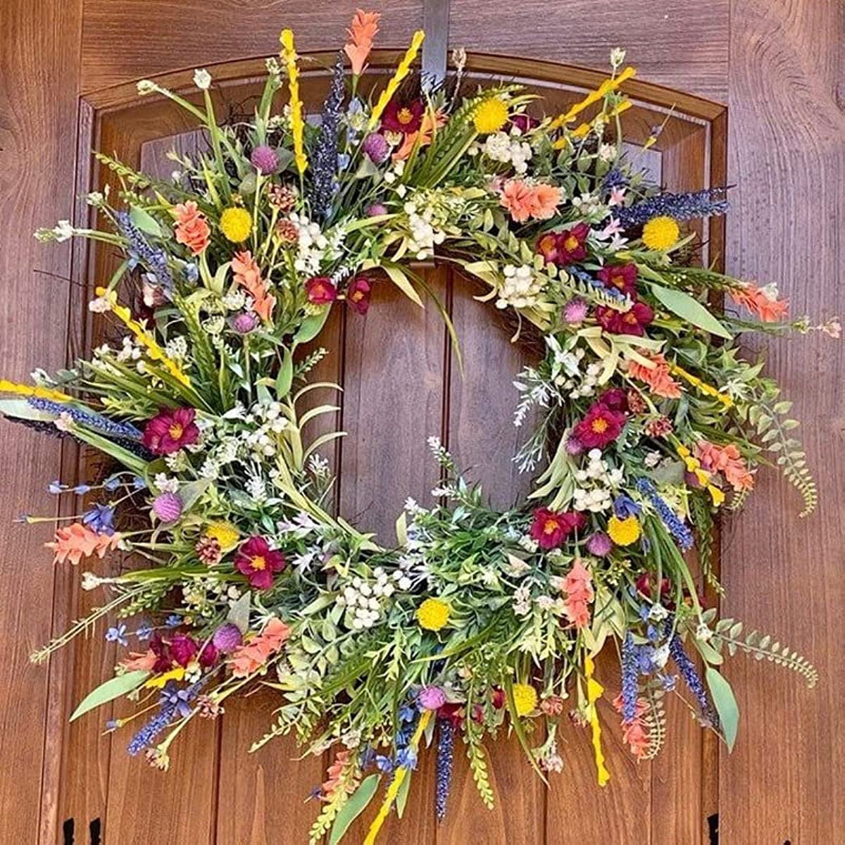 Spring Wreaths for Front Door Outside Summer Flower