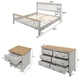 thumbnail image 3 of Set of 3 Bedroom Furniture Set, King Size Platform Bed Frame with 1 Nightstand and 1 Dresser, Solid Wood Storage Bed Frame with Slats Support for Kids Adults, Mattress not Included, Gray, 3 of 7