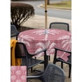 thumbnail image 4 of Outdoor Tablecloth with Umbrella Hole & Zipper, Pink Palm Tree Square Tablecloth 54x54 Inch, Summer Botanical Tropical Tree Patio Table Cover Waterproof Table Cloth for Picnic/Party, 4 of 7