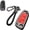 Gray-red, variant on Zinc Alloy Plating Flip Key Fob Cover for Audi A1 A3 S3 S8 Quattro R8 Q3 Q7 TT Keyless 3 Buttons Key Fob Case with Braided Keychain