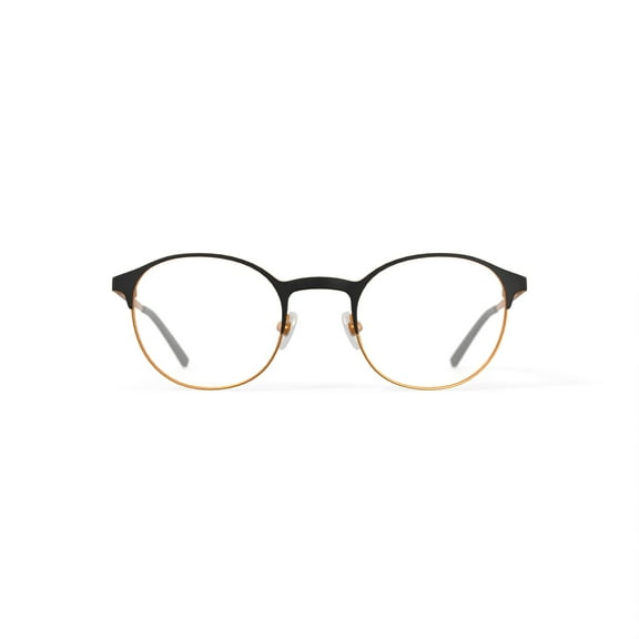 Bio Eyes Women's BE257 Begonia Round Prescription Eyeglasses with Case, Black/Rose Gold