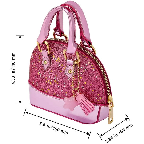 Glitter Purse Princess Small Crossbody Dome Fashion Purse for Little Girls