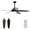 Black, variant on Costway 52" Ceiling Fan with LED Lights & Remote Control 1/2/4/8H Timer & 3 Fan Speeds