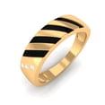 thumbnail image 5 of Rosec Jewels Real Diamond Band Ring with Black Enamel for Men - HI-SI Quality, 14K Yellow Gold, US 9.00, 5 of 9