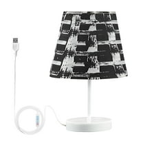 Black and White Basket Desk Lamp LED Table Nightstand Lamps with 3 Color Temperatures for Home Bedroom Living Room Decor 8x12
