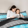 thumbnail image 5 of Feelyou Blue Mandala Flower Twin Comforter Sets, Boho Retro Damask Bedding Set, 2-Piece, 5 of 8