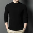 thumbnail image 1 of Suéter de otoño e invierno 2024 nuevo suéter de cuello alto medio grueso de jacquard natural para hombre, ropa interior informal de punto, suéter de manga larga, 1 of 4