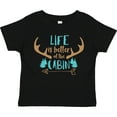 thumbnail image 3 of Inktastic Life Is Better At The Cabin, Deer Antlers, Camping Boys or Girls Toddler T-Shirt, 3 of 5