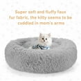 thumbnail image 5 of Zephypaws 27" Donut Cuddler Pet Bed for Cats & Small Dogs, Anti-Anxiety Round Bed with Raised Rim, Fluffy Faux Fur Plush Cushion, Orthopedic & Washable Calming Nest, Light Gray, 5 of 8