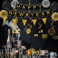 thumbnail image 5 of Famoby Feliz Año Nuevo Banner Pompones Bandera Triangular Guirnalda De Remolinos Banderines Colgantes Para Decoraciones De Fiesta De Feliz Año Nuevo, 5 of 5