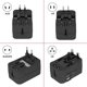 thumbnail image 4 of Adaptador Enchufe De Viaje Universal Enchufe Adaptador Internacional Con Dos Puertos USB Para Japón China Canadá USA EU UK AU Acerca De 150 Países Para Navidad (Negro) XianweiShao 9024715999788, 4 of 4
