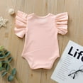 thumbnail image 4 of Summer Newborn Baby Girls Ruffles Romper Short Sleeve Jumpsuit Knitted Romper Summer Outfits, 4 of 7