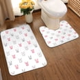 thumbnail image 2 of Xecao Girl Rabbit 2-Piece Vintage Seamless Anti-Skid Mat Set, featuring a stylish pattern for a safe and elegant toilet rug experience, 2 of 6