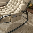 thumbnail image 7 of Rocking Chair,Supports up to 330 lbs All-Season Comfort Lounge Recliner,with Side Storage Pockets,Quick-Recovery Cushion and Armrests,for Balcony,Living Room,Bedroom,Backyard,Lawn and Garden,White, 7 of 7