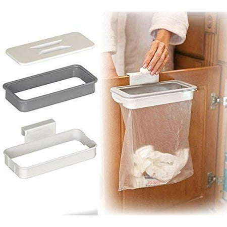 Attach A Trash - Hanging Trash Bag Holder,Cupboard Door Back Trash Rack Storage, Waste Bin,Kitchen Cabinet Garbage Tools
